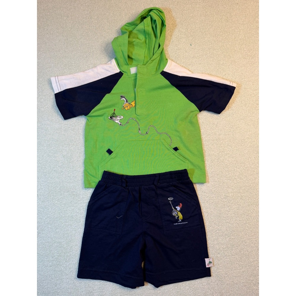 Vintage Seuss Wear Dr Seuss Green Eggs and Ham Sam I Am Hoodie Shirt Shorts Set